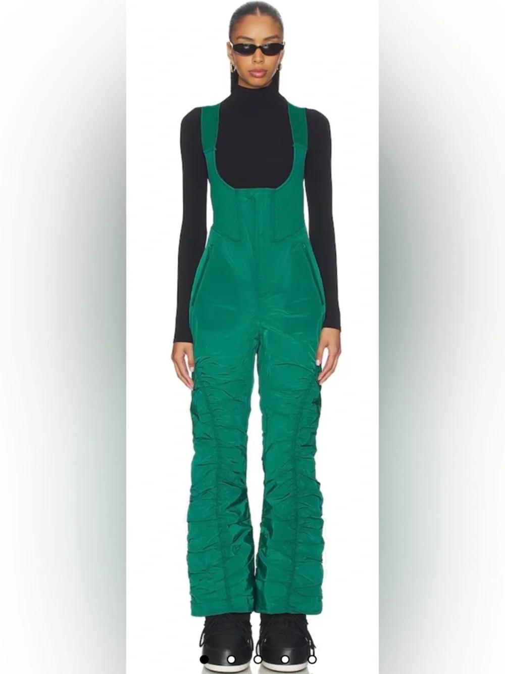 Free People Movement Lift Laugh Love Ski Bib Green Glow Size Small NWT